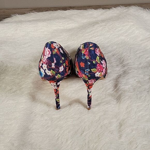 Penny Loves Kenny Blue Floral High Heels Sz 10M - Picture 5 of 9